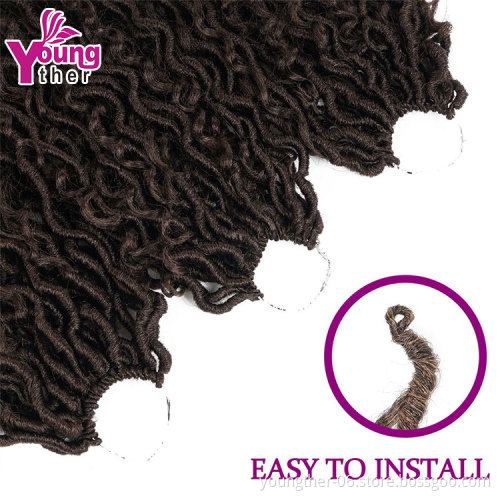 14 18 Inch Curly Faux River Locs Crochet Hair Extensions  Locs Crochet Goddess Faux Locs Braid